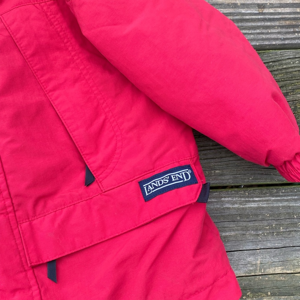 SOLD💲Land’s End Toddler Polartec winter coat red 3T zipper and snap closure - Picture 4 of 9